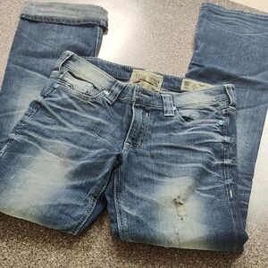 Affliction Blue Relaxed Jeans with Vintage Fade